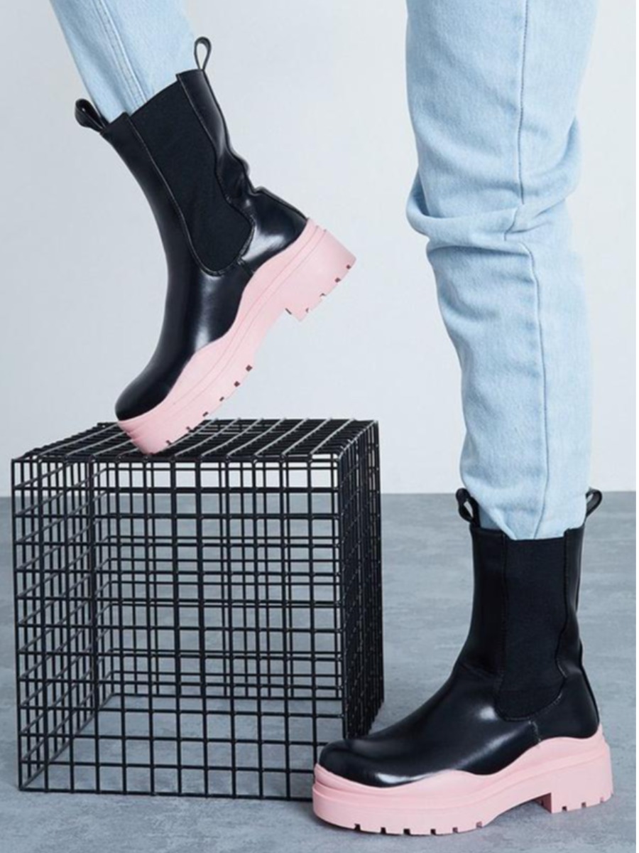 LovelyWholesale Basic Patchwork Daily Booties Fall Casual Basic Spring Summer 2024