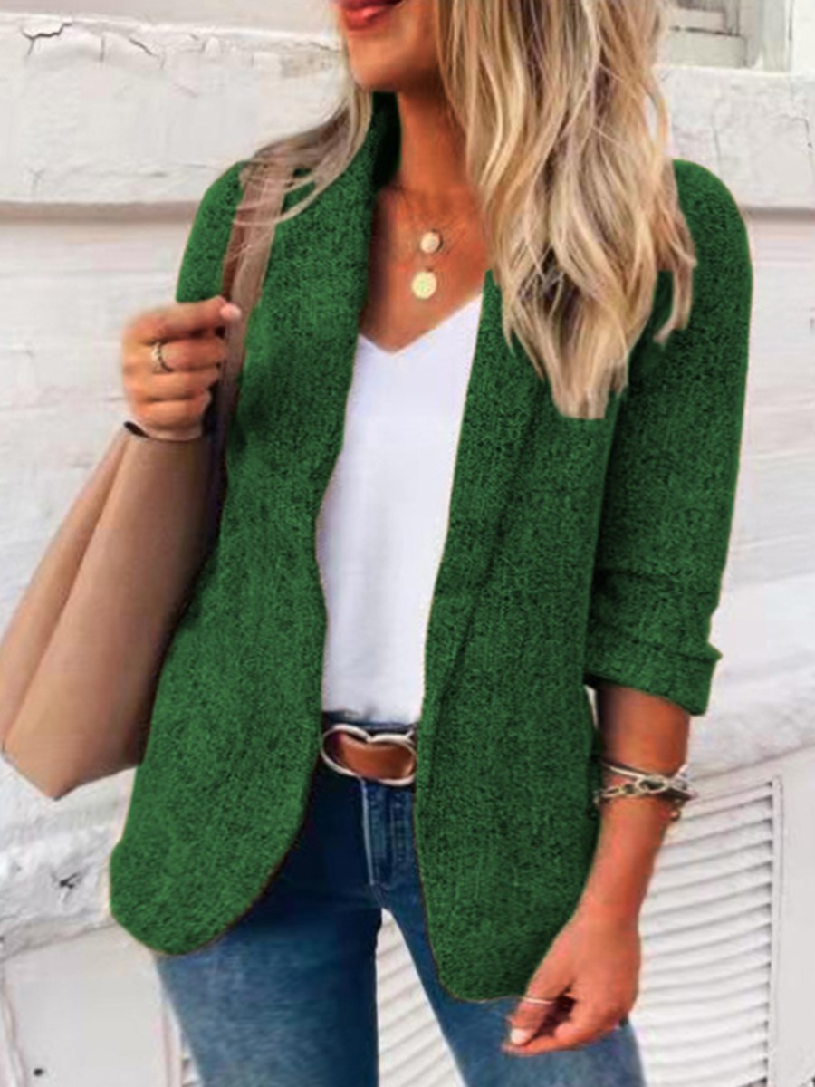 

LW Plus Size Button Decor Blazer, Green