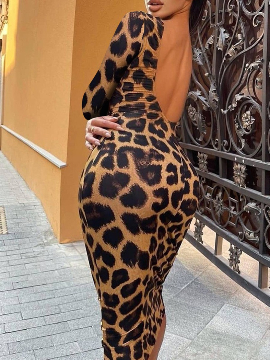 

LW SXY Backless Leopard Print Bodycon Dress
