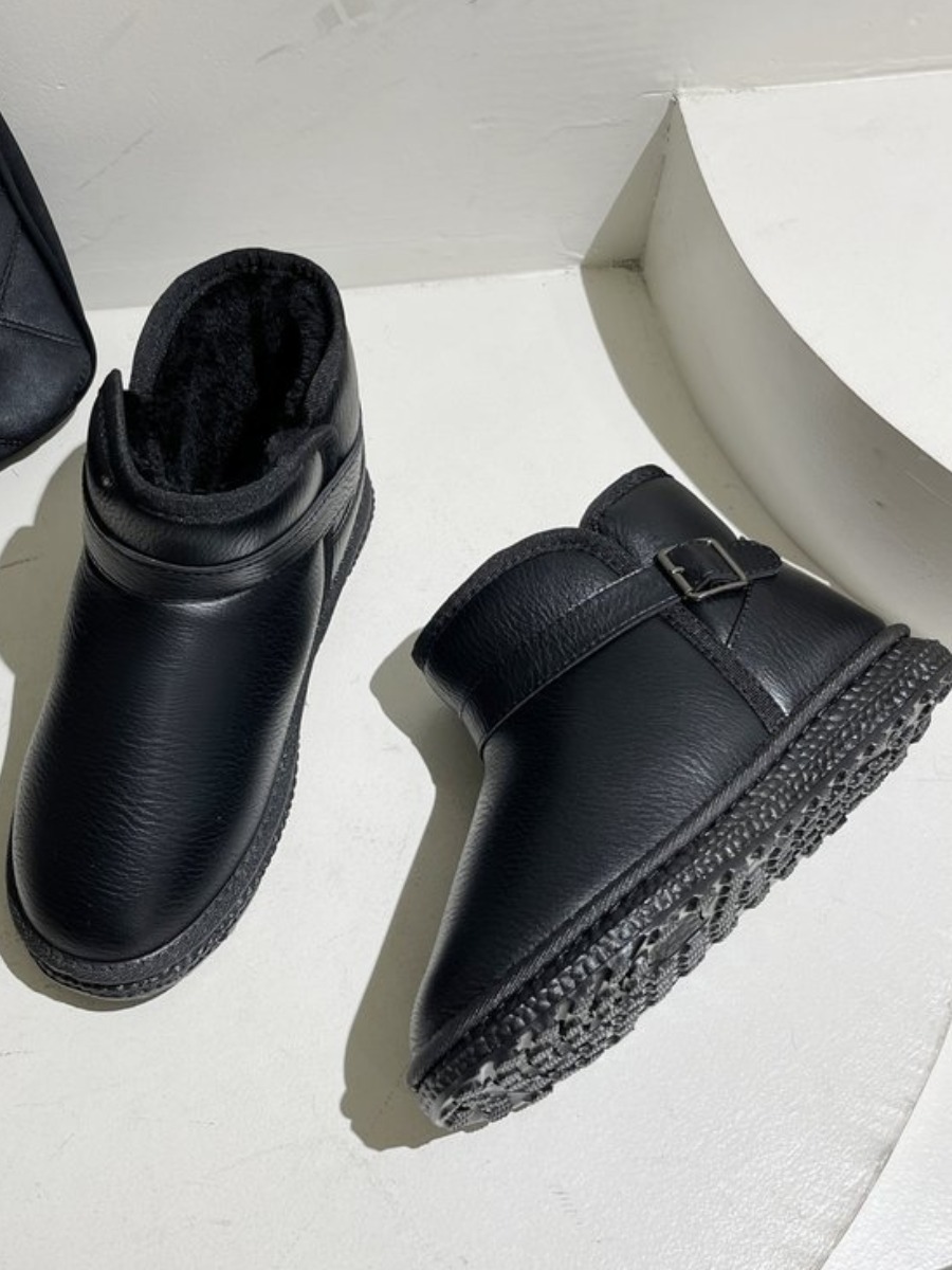 

LW Leather Patchwork Daily Booties, Black