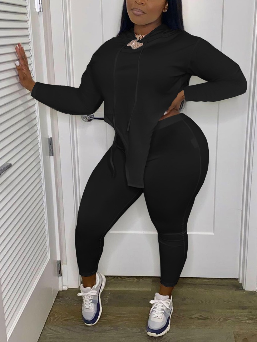 LW Plus Size Asymmetrical Skinny Pants Set