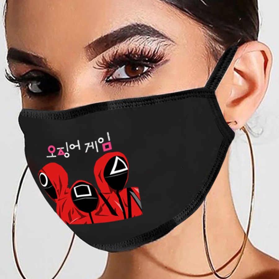 

LW COTTON Patchwork Print Face Mask, Red