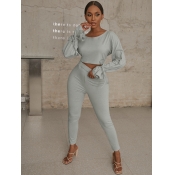 LW COTTON Drawstring Ruffle Design Pants Set
