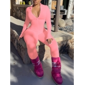 LW BASICS Zipper Design Skinny Jumpsuit