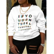 LW Round Neck Letter Print Sweatshirt