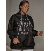 LW Letter Print Pocket Design Hoodie