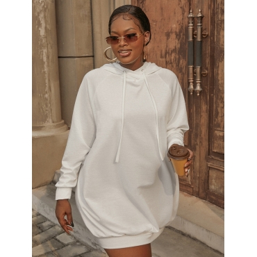 

LW Cotton Ruffle Design Sweat Dress, White