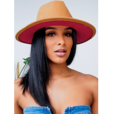 

LW Imitation Wool Patchwork Solid Hat, Light tan