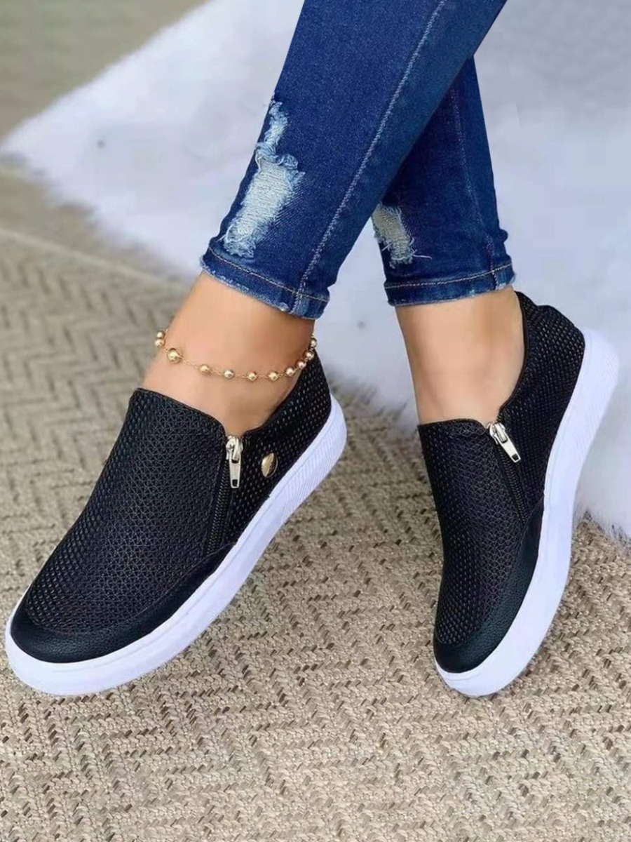 LW Zipper Design Flats