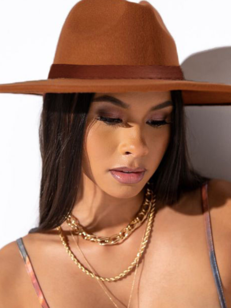 LW Buckle Design Fedora Hat
