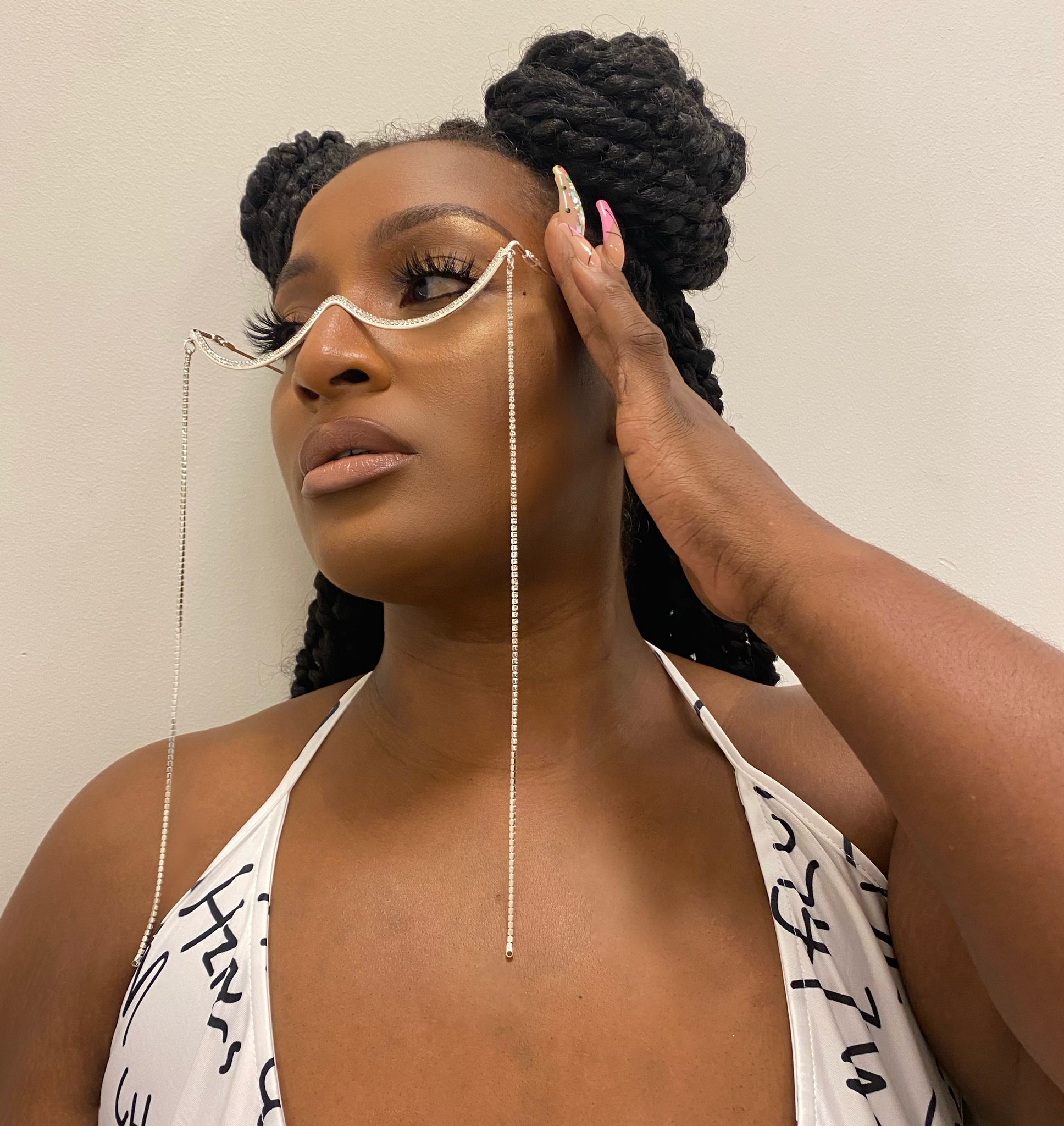 LovelyWholesale SXY Asymmetrical Silver Eye Frame All Seasons Sxy Asymmetrical Spring Summer 2024