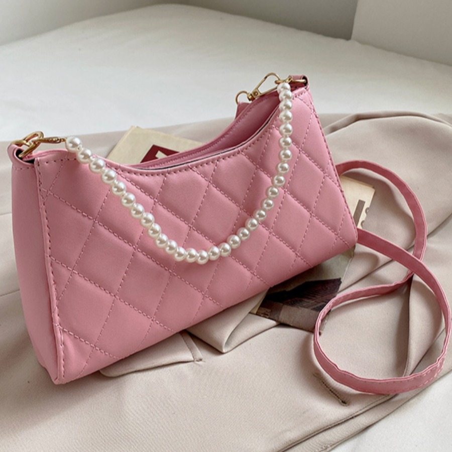 

LW Pearl Decor Crossbody Bag, Pink