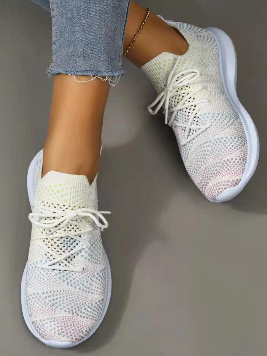 

LW Pierced Lace-up Sneakers, White