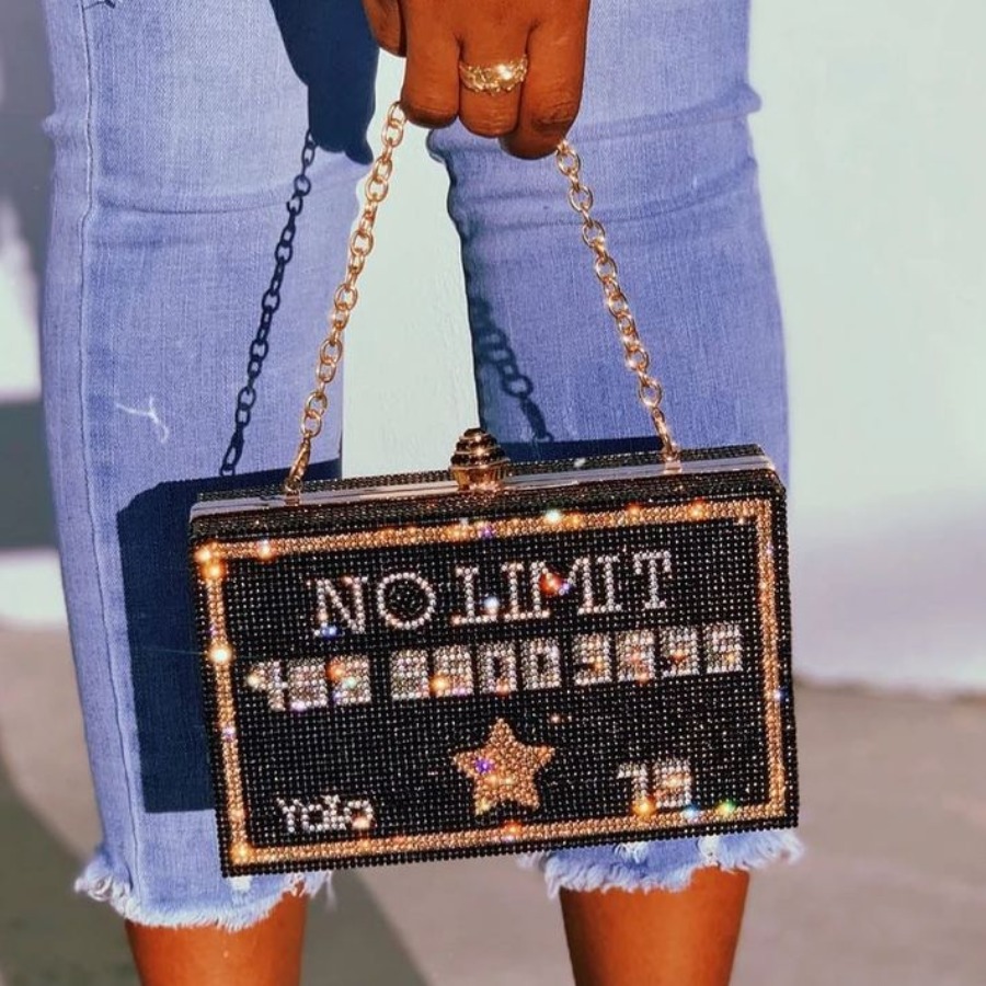 

LW Star Letter Decor Messenger Bag, Black