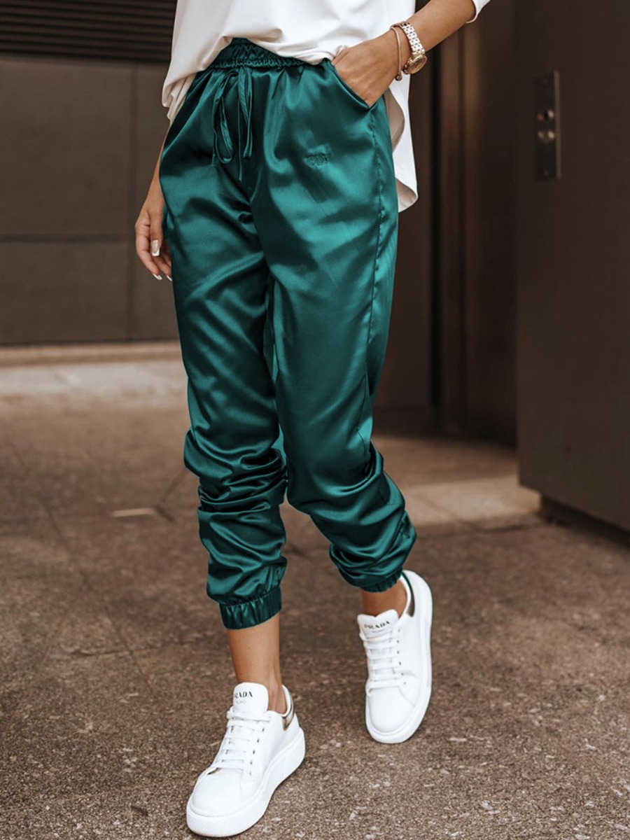 

LW Drawstring Loose Pants, Green