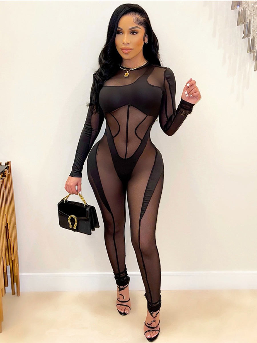 LW SXY See-through Skinny Jumpsuit