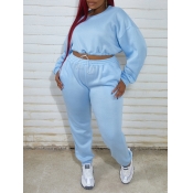 LW Plus Size Drawstring Crop Top Pants Set