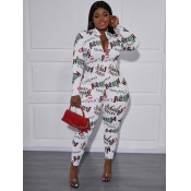 LW Plus Size Christmas Day Letter Print Jumpsuit