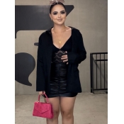 LW Street PU Fold Design Basic Skirt