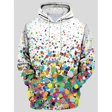 

LW Men Splash-ink Kangaroo Pocket Hoodie, Gradient