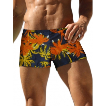 

LW Men Elastic Waist Tree Print Swimming Trunk, Croci