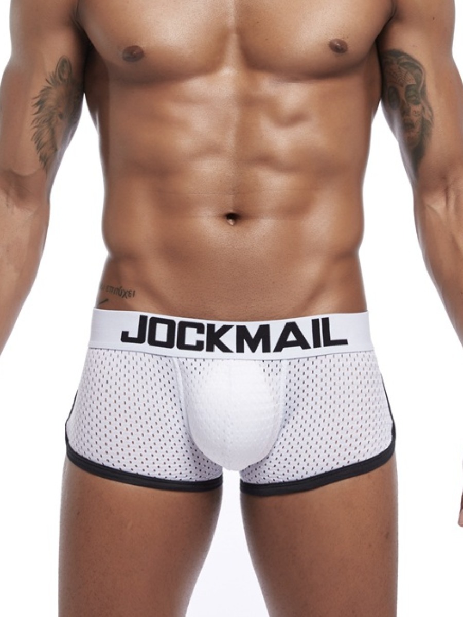 

LW COTTON Men Letter Print Underwear, White