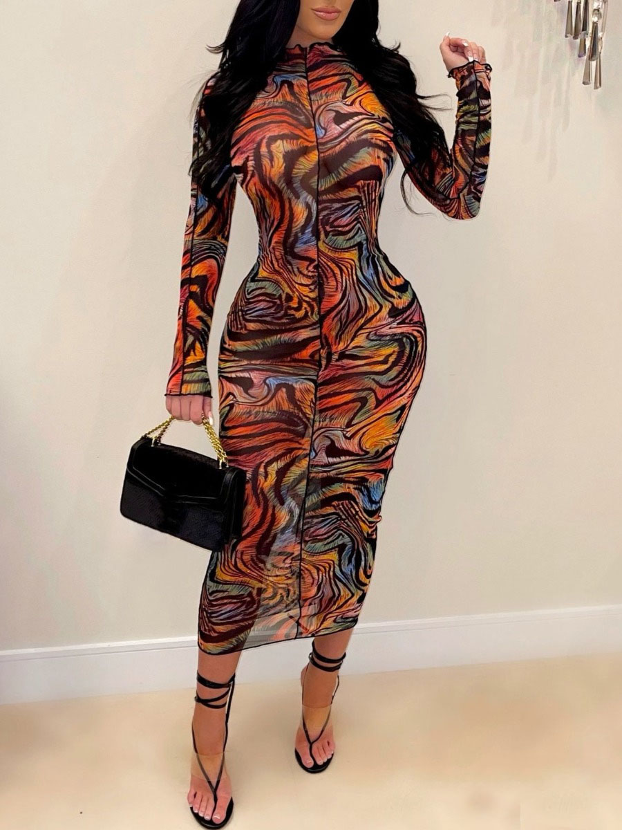 

LW Animal Print Bodycon Dress, Multi