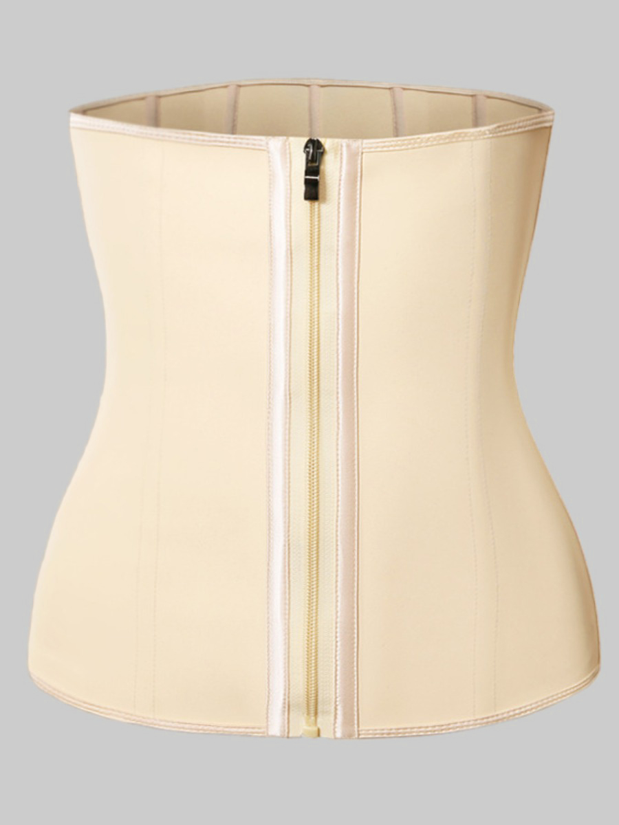 

LW BASICS Plus Size Zipper Design Shapewear Corset, Beige