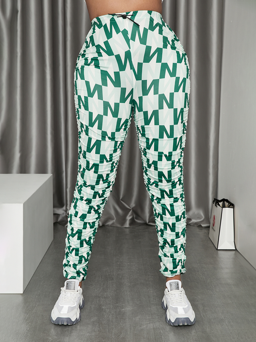 LW Letter Print Drawstring Pants