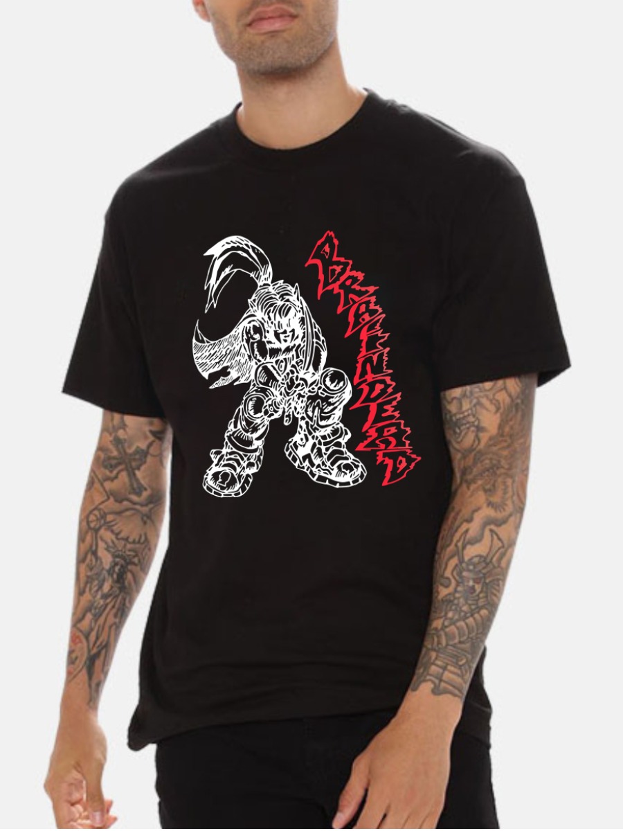 

LW Men Cartoon Letter Print T-shirt, Black