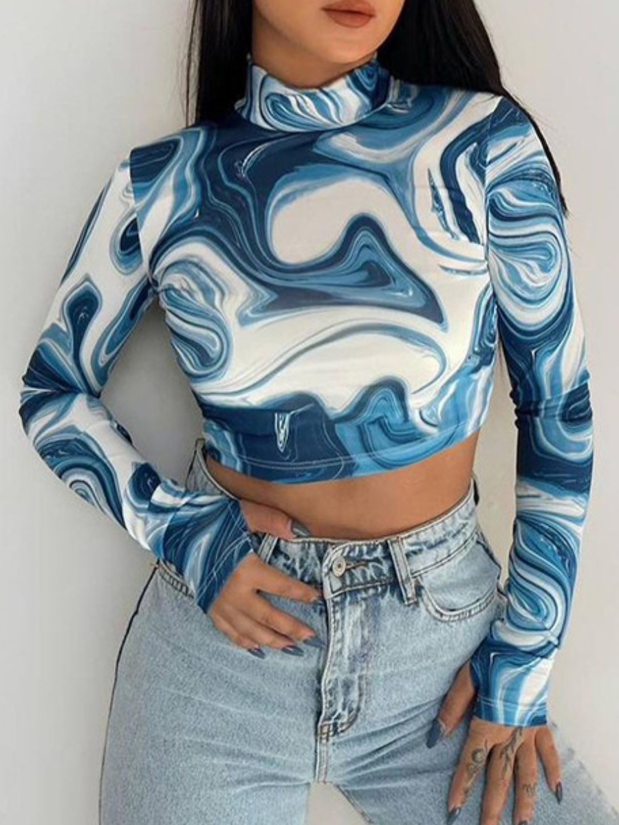 

LW Print Cut Out Base Layer, Blue