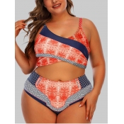 LW Plus Size Plaid Print Bikini Set