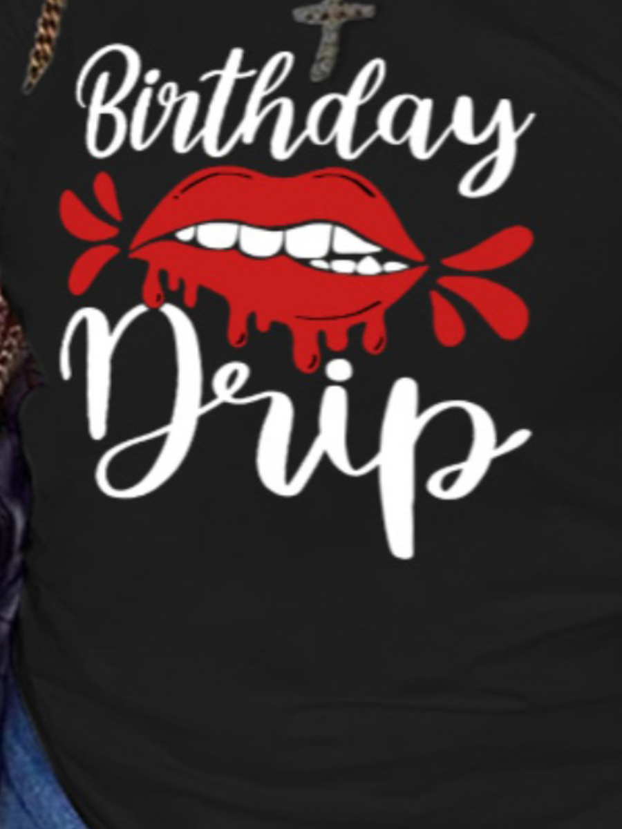LW Plus Size Lip Letter Print T-shirt
