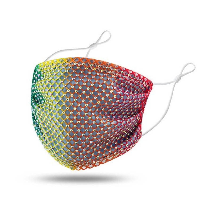 

LW COTTON Crystal Meshwork Face Mask, Multi