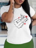 LW Plus Size Heart Letter Print T-shirt