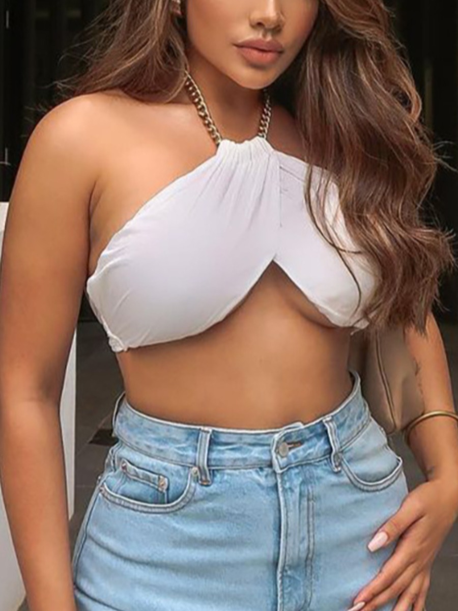 

LW Chain Decor Skinny Camisole, White
