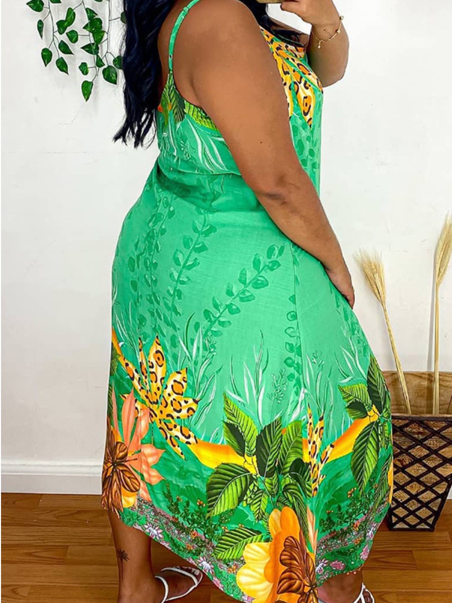 LW Plus Size Floral Cami A Line Dress
