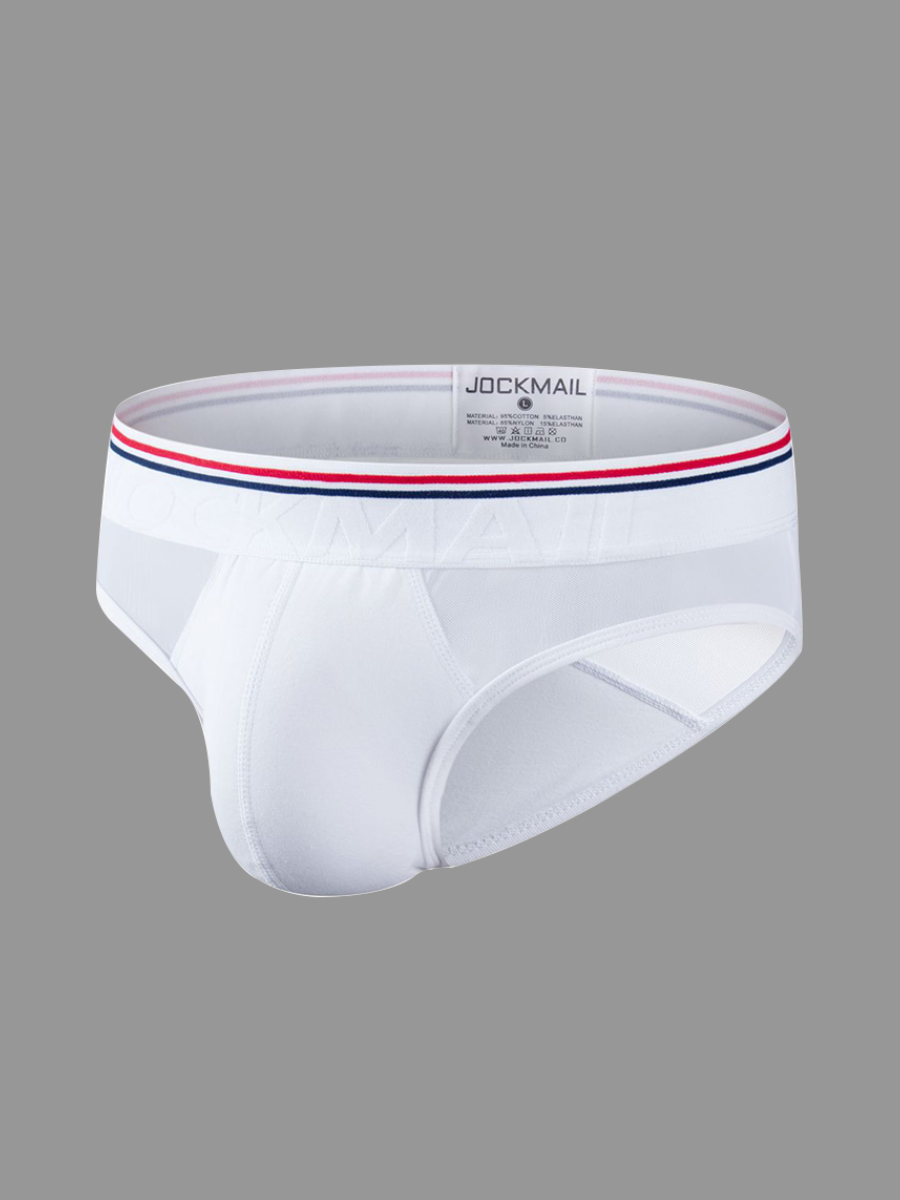 

LW COTTON Men Striped Underwear, White