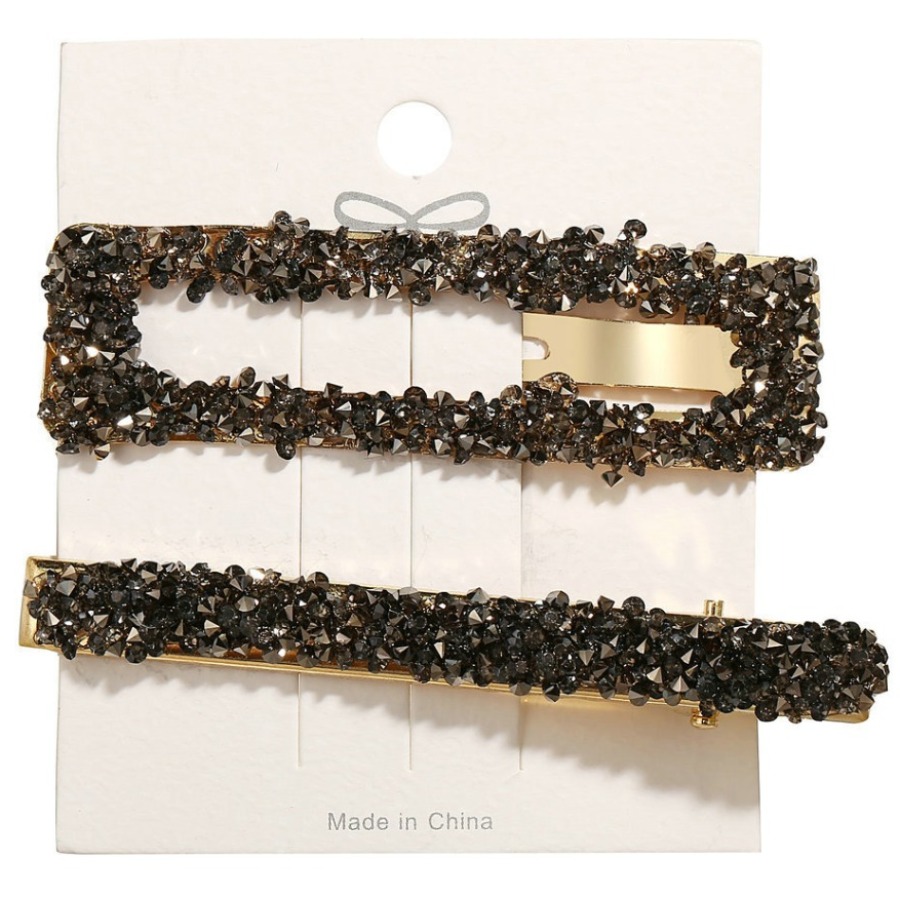 

LW Crystal Solid Hairpin, Black