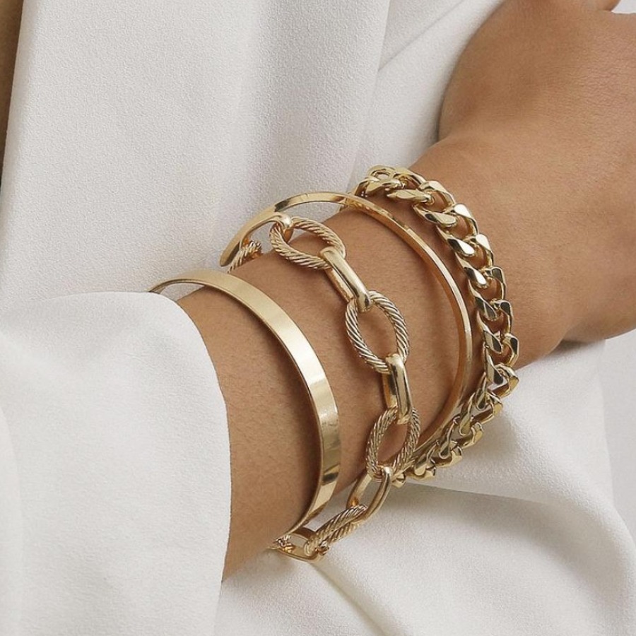 

LW Chain Multilayer Bracelet, Gold