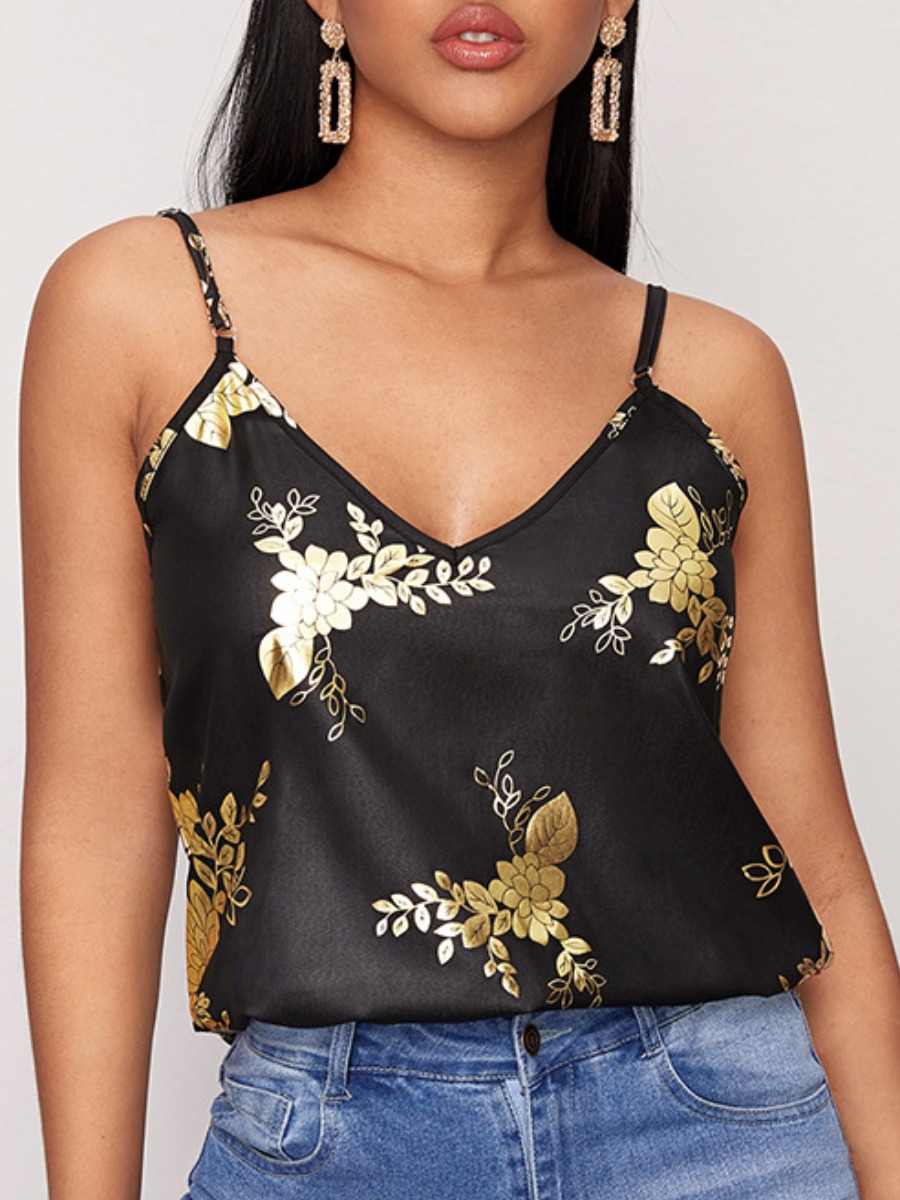 

LW Floral Print Camisole, Black