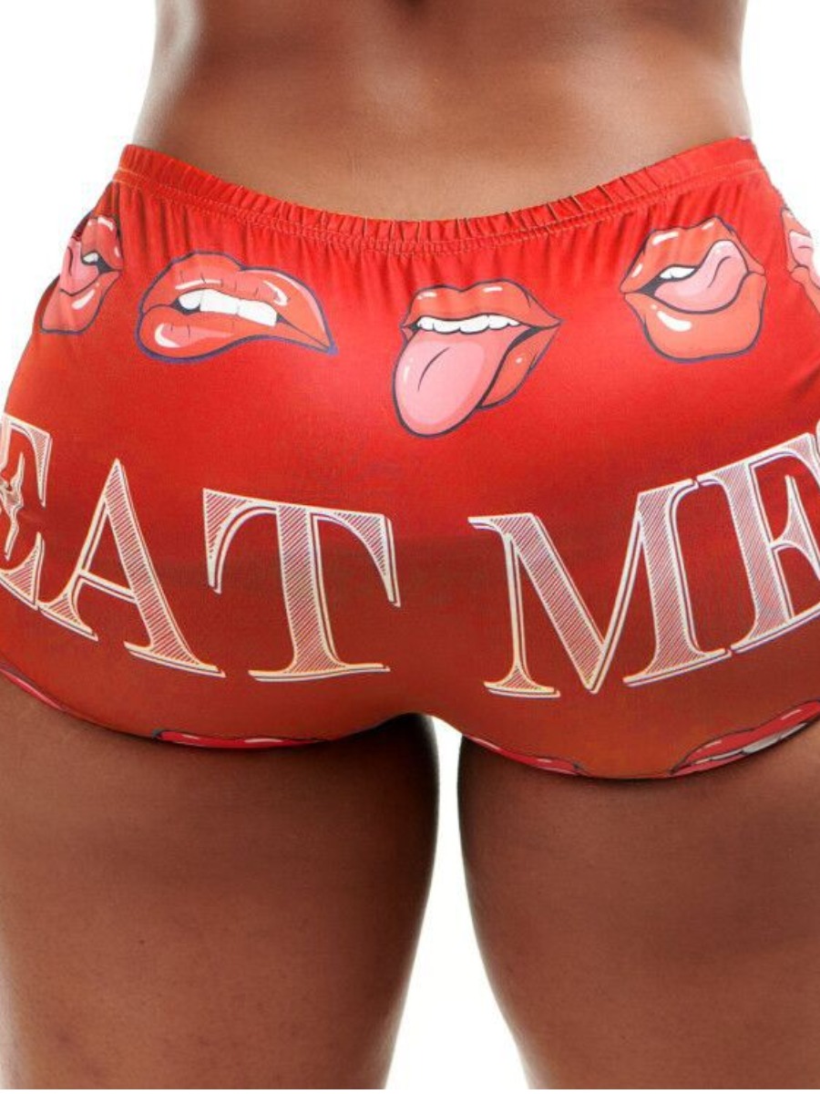 LW Lip Letter Print Shorts