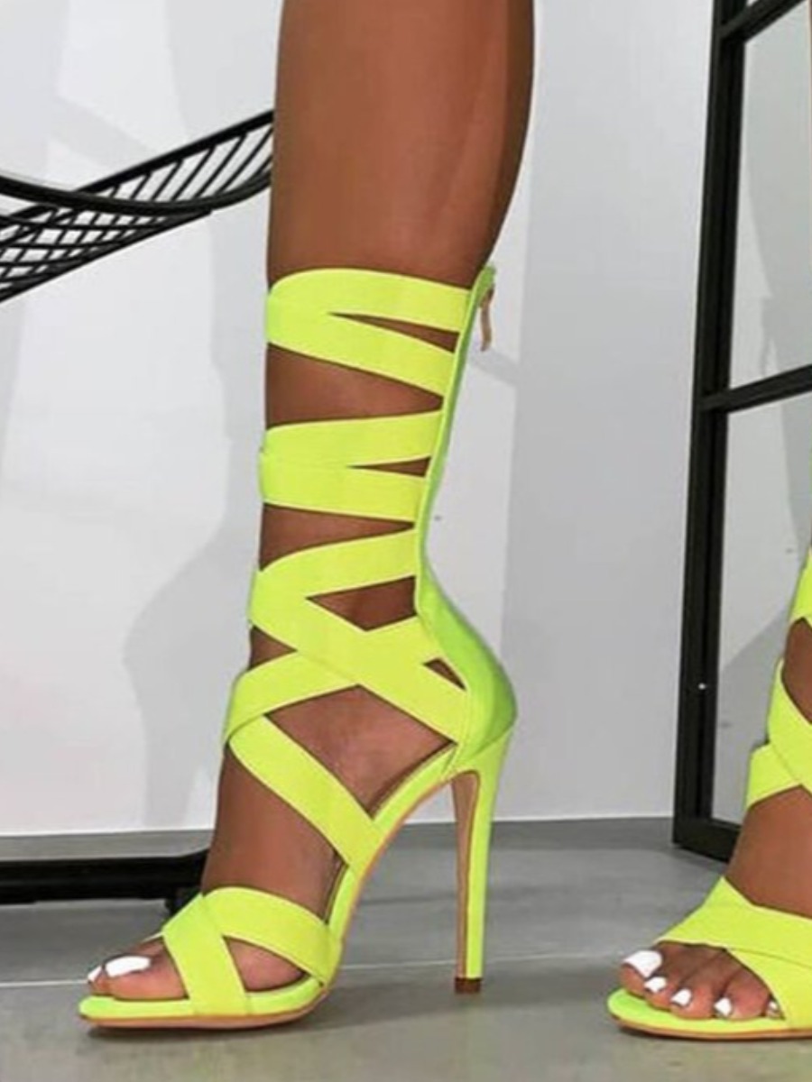 

LW Wrap Up Heels, Lemon yellow