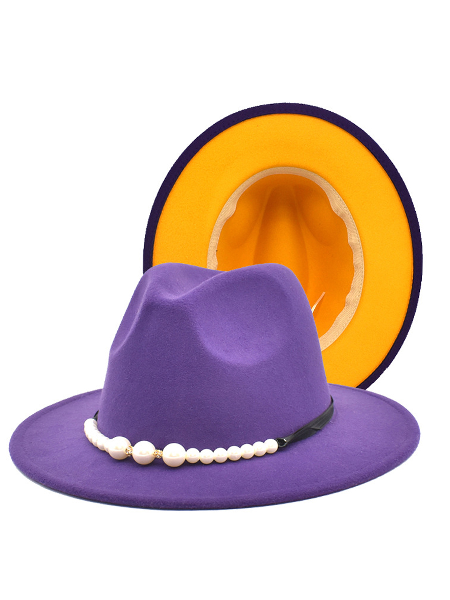 

LW Pearl Decor Warm Hat, Purple