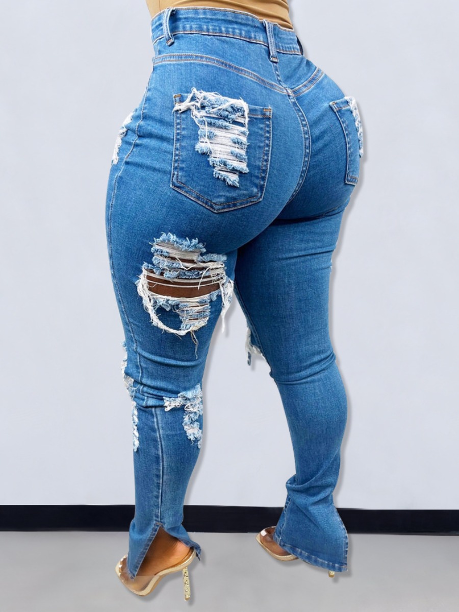 LW High--waisted Ripped Jeans