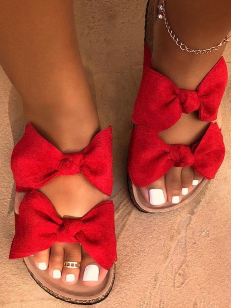 

LW Bow-tie Decor Slides, Red