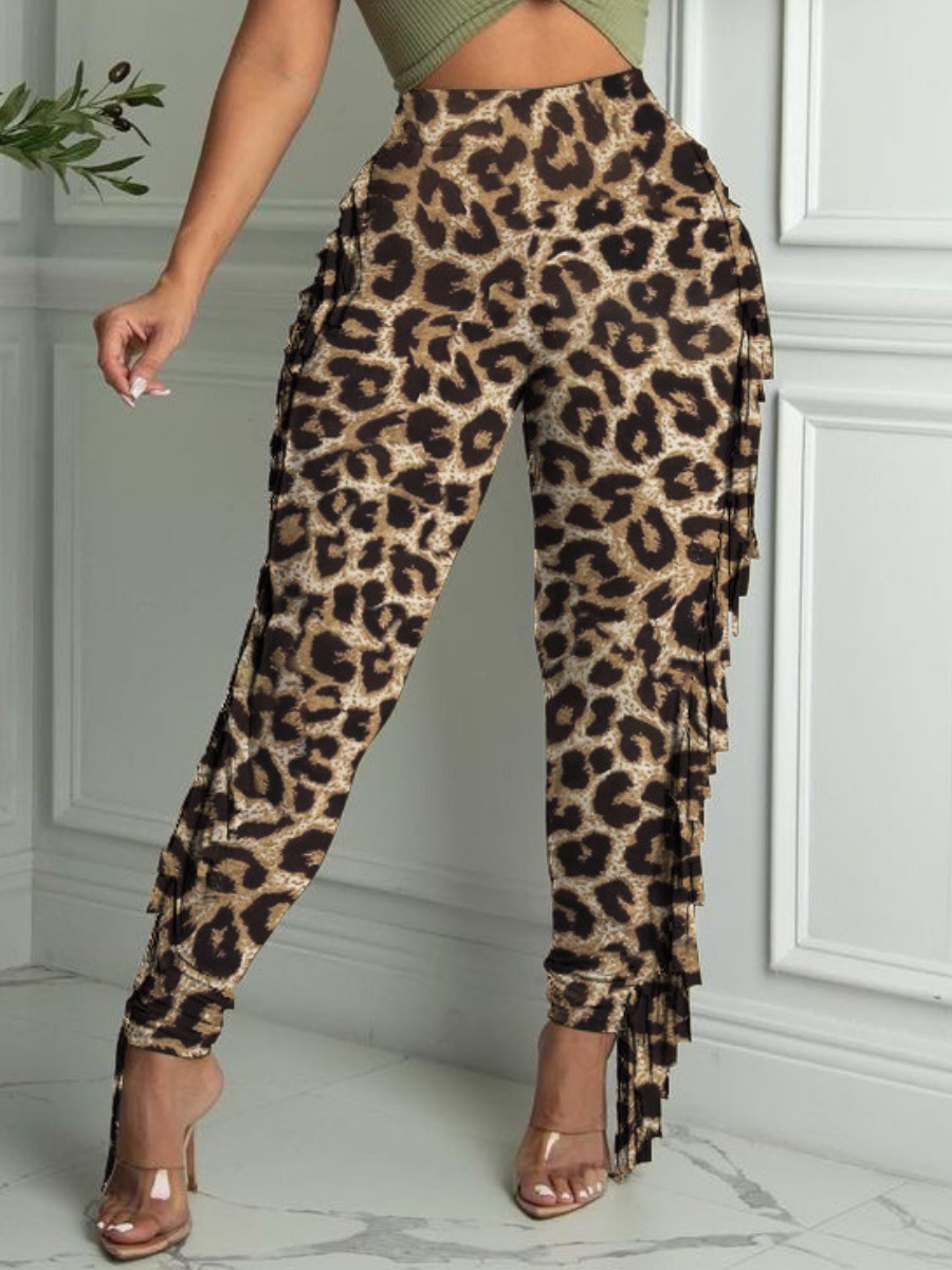 

LW Leopard Print Tassel Design Pants