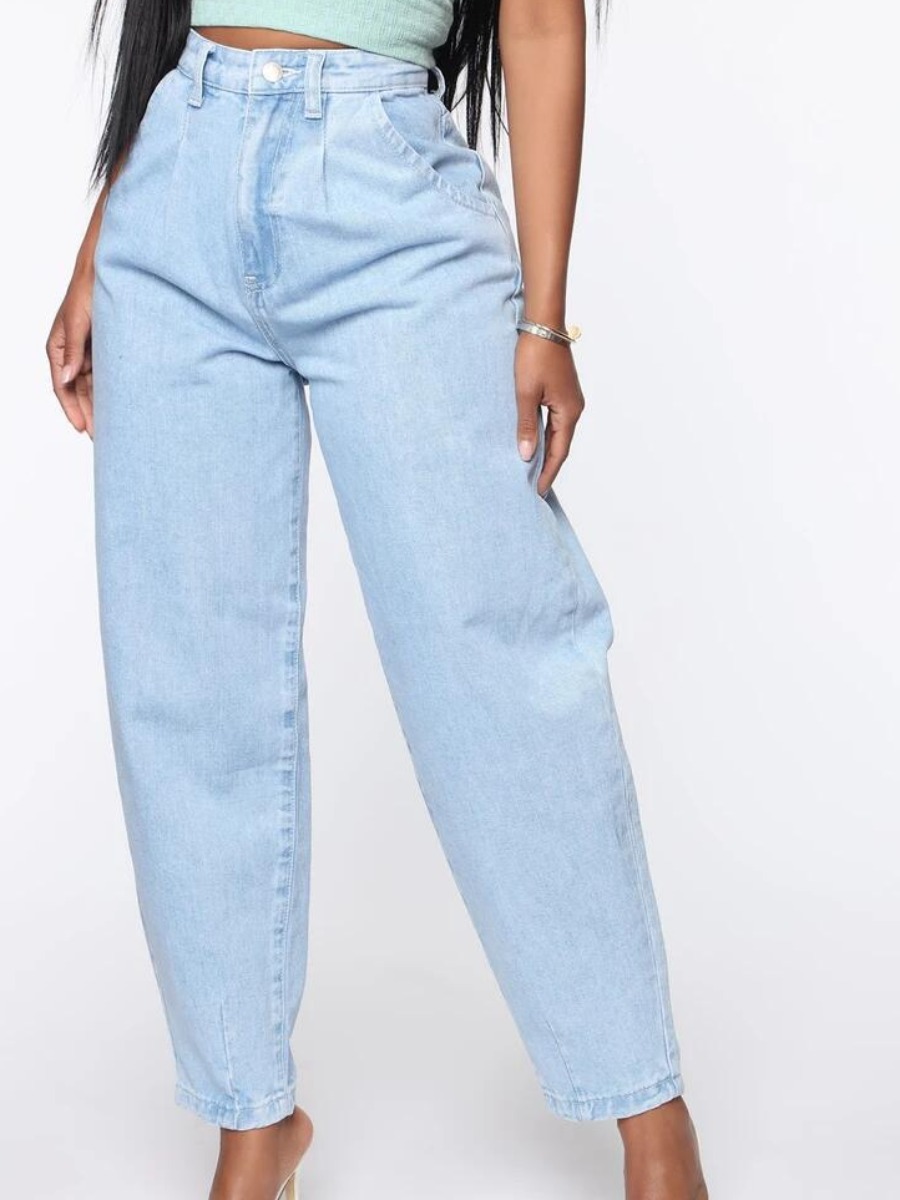 

LW Mid Waist Medium Stretchy Jeans, Baby blue