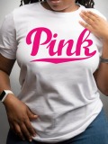 LW Pink Letter Print T-shirt