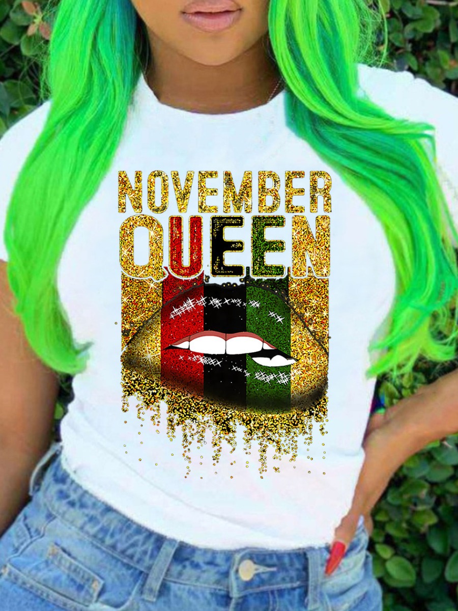 

LW Queen Lip Print T-shirt, Off white